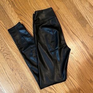 WHBM Vegan Leather Runway legging Black Sz 2